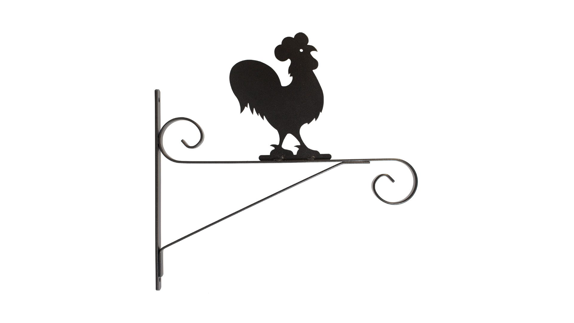 ROOSTER WALL BRACKET 34CM FLAT IRON